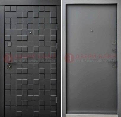 Темная стальная филенчатая дверь с МДФ ДМ-221 в Самаре