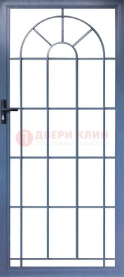 Синяя металлическая решетчатая дверь ДР-28 в Мурино